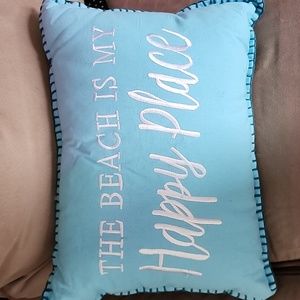 NEW With Tags Beach Pillow - Beach/coastal decor Aqua throw pillow